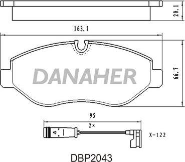 Danaher DBP2043 - Комплект спирачно феродо, дискови спирачки vvparts.bg