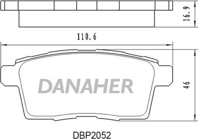 Danaher DBP2052 - Комплект спирачно феродо, дискови спирачки vvparts.bg