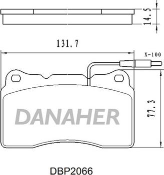 Danaher DBP2066 - Комплект спирачно феродо, дискови спирачки vvparts.bg