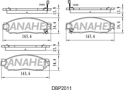 Danaher DBP2011 - Комплект спирачно феродо, дискови спирачки vvparts.bg