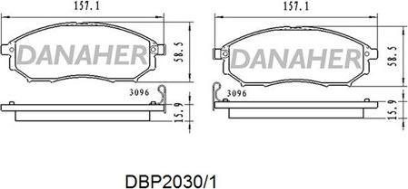 Danaher DBP2030/1 - Комплект спирачно феродо, дискови спирачки vvparts.bg