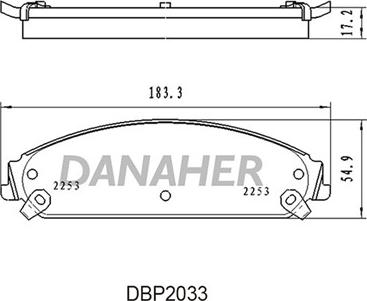 Danaher DBP2033 - Комплект спирачно феродо, дискови спирачки vvparts.bg