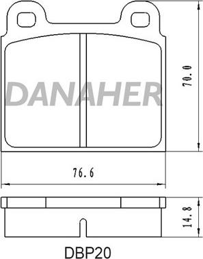 Danaher DBP20 - Комплект спирачно феродо, дискови спирачки vvparts.bg