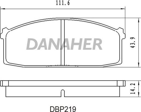 Danaher DBP219 - Комплект спирачно феродо, дискови спирачки vvparts.bg