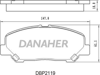 Danaher DBP2119 - Комплект спирачно феродо, дискови спирачки vvparts.bg