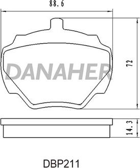 Danaher DBP211 - Комплект спирачно феродо, дискови спирачки vvparts.bg