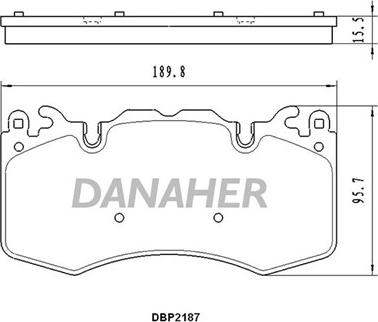 Danaher DBP2187 - Комплект спирачно феродо, дискови спирачки vvparts.bg