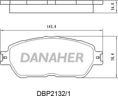 Danaher DBP2132/1 - Комплект спирачно феродо, дискови спирачки vvparts.bg