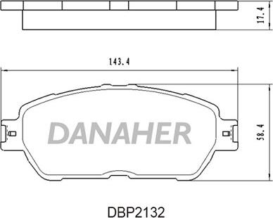 Danaher DBP2132 - Комплект спирачно феродо, дискови спирачки vvparts.bg