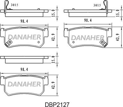 Danaher DBP2127 - Комплект спирачно феродо, дискови спирачки vvparts.bg