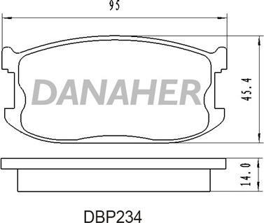 Danaher DBP234 - Комплект спирачно феродо, дискови спирачки vvparts.bg