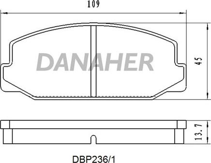 Danaher DBP236/1 - Комплект спирачно феродо, дискови спирачки vvparts.bg