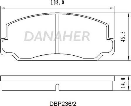 Danaher DBP236/2 - Комплект спирачно феродо, дискови спирачки vvparts.bg