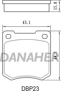 Danaher DBP23 - Комплект спирачно феродо, дискови спирачки vvparts.bg