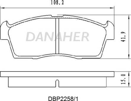 Danaher DBP2258/1 - Комплект спирачно феродо, дискови спирачки vvparts.bg