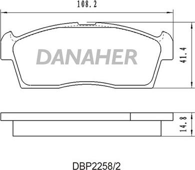 Danaher DBP2258/2 - Комплект спирачно феродо, дискови спирачки vvparts.bg