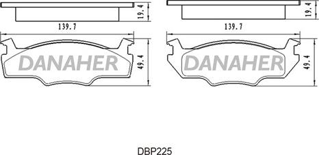 Danaher DBP225 - Комплект спирачно феродо, дискови спирачки vvparts.bg
