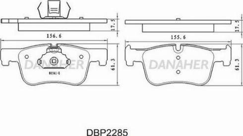 Danaher DBP2285 - Комплект спирачно феродо, дискови спирачки vvparts.bg