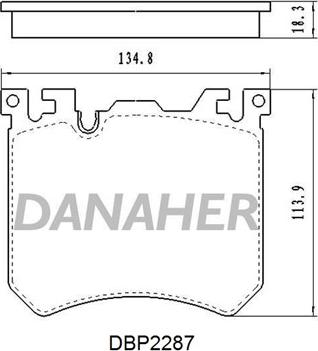 Danaher DBP2287 - Комплект спирачно феродо, дискови спирачки vvparts.bg