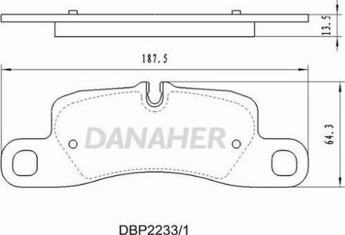 Danaher DBP2233/1 - Комплект спирачно феродо, дискови спирачки vvparts.bg