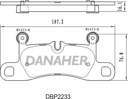 Danaher DBP2233 - Комплект спирачно феродо, дискови спирачки vvparts.bg