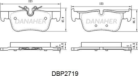 Danaher DBP2719 - Комплект спирачно феродо, дискови спирачки vvparts.bg