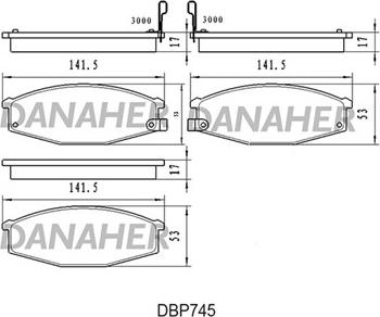 Danaher DBP745 - Комплект спирачно феродо, дискови спирачки vvparts.bg