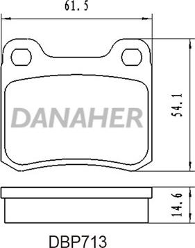 Danaher DBP713 - Комплект спирачно феродо, дискови спирачки vvparts.bg