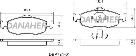 Danaher DBP781-01 - Комплект спирачно феродо, дискови спирачки vvparts.bg