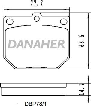 Danaher DBP78/1 - Комплект спирачно феродо, дискови спирачки vvparts.bg