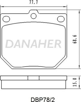 Danaher DBP78/2 - Комплект спирачно феродо, дискови спирачки vvparts.bg