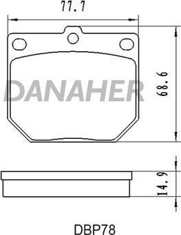 Danaher DBP78 - Комплект спирачно феродо, дискови спирачки vvparts.bg