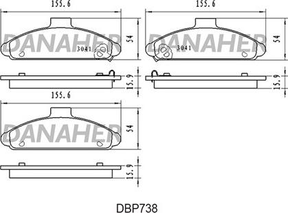 Danaher DBP738 - Комплект спирачно феродо, дискови спирачки vvparts.bg