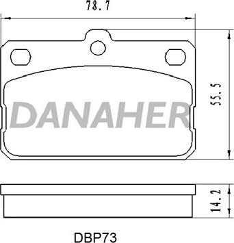 Danaher DBP73 - Комплект спирачно феродо, дискови спирачки vvparts.bg