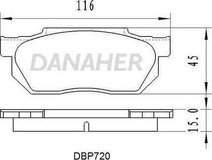 Danaher DBP720 - Комплект спирачно феродо, дискови спирачки vvparts.bg