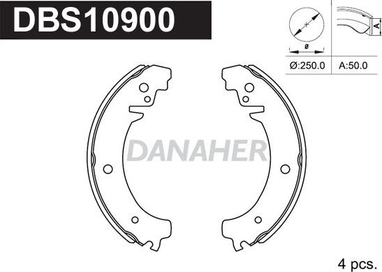 Danaher DBS10900 - Комплект спирачна челюст vvparts.bg