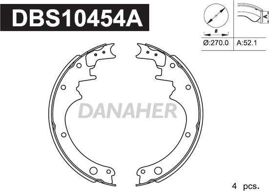 Danaher DBS10454A - Комплект спирачна челюст vvparts.bg