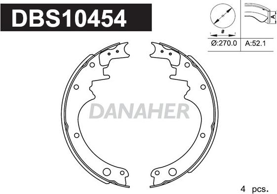 Danaher DBS10454 - Комплект спирачна челюст vvparts.bg