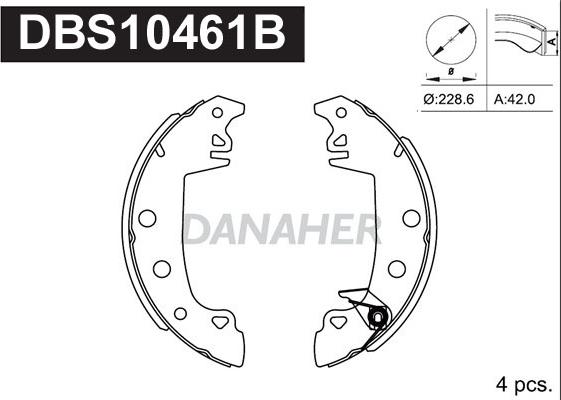 Danaher DBS10461B - Комплект спирачна челюст vvparts.bg