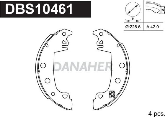 Danaher DBS10461 - Комплект спирачна челюст vvparts.bg