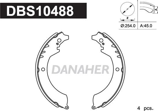 Danaher DBS10488 - Комплект спирачна челюст vvparts.bg