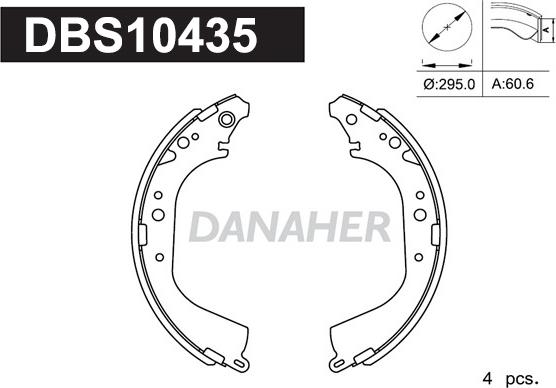 Danaher DBS10435 - Комплект спирачна челюст vvparts.bg