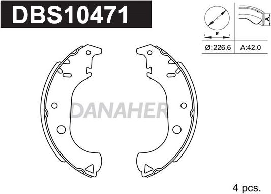 Danaher DBS10471 - Комплект спирачна челюст vvparts.bg