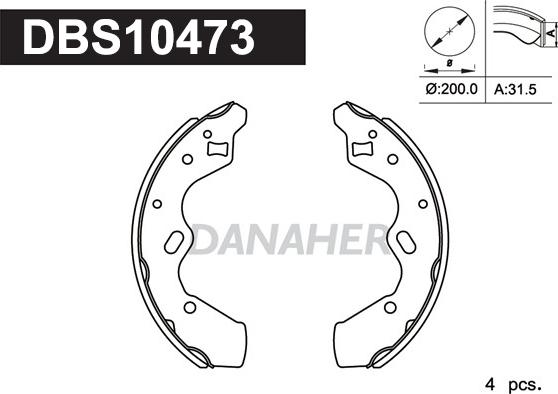 Danaher DBS10473 - Комплект спирачна челюст vvparts.bg