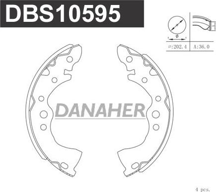 Danaher DBS10595 - Комплект спирачна челюст vvparts.bg