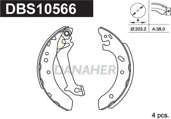 Danaher DBS10566 - Комплект спирачна челюст vvparts.bg