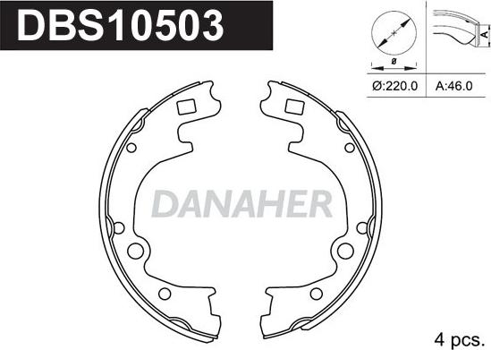 Danaher DBS10503 - Комплект спирачна челюст vvparts.bg