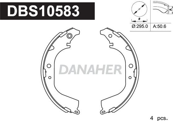 Danaher DBS10583 - Комплект спирачна челюст vvparts.bg