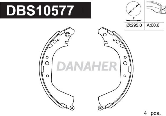 Danaher DBS10577 - Комплект спирачна челюст vvparts.bg