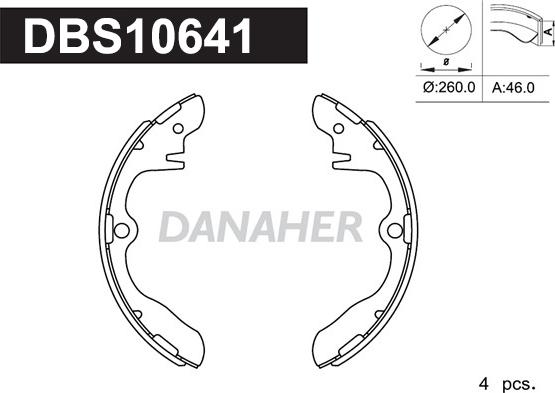 Danaher DBS10641 - Комплект спирачна челюст vvparts.bg